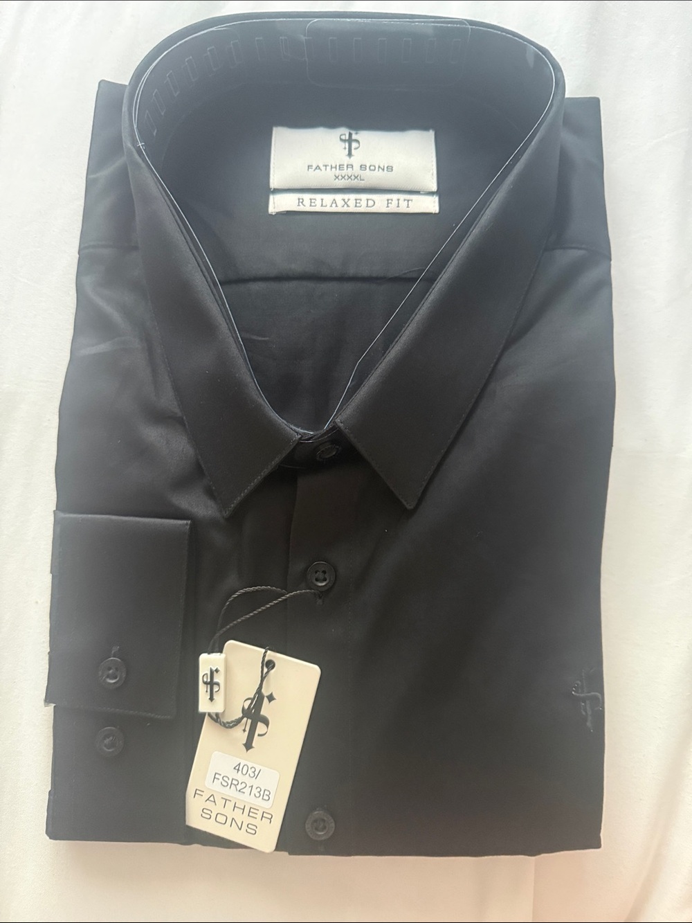 Men's Black Relaxed Fit Dress Shirt